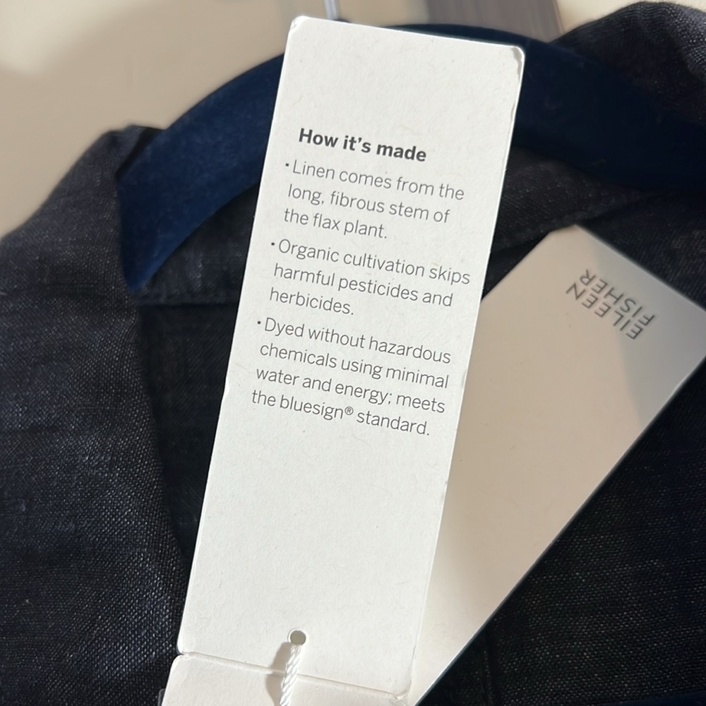 Eileen Fisher denim classic CLR Jacket size M washed organic linen Délavé - Picture 5 of 8